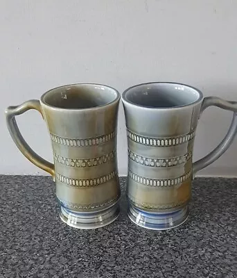 Buy  Wade Irish Porcelain Set Of 2 Tall Mugs / Tankards Shamrock Pattern • 6.99£