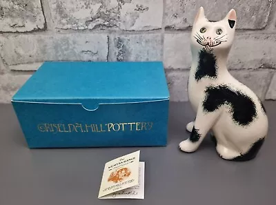Buy Vintage GRISELDA HILL, WEMYSS POTTERY Black & White Ceramic CAT ORNAMENT Boxed • 95£