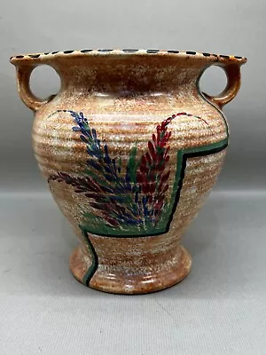 Buy Vintage Antique Burleigh Ware Vase, Ribbed Design With 2 Handles (P-224 270) • 27.50£