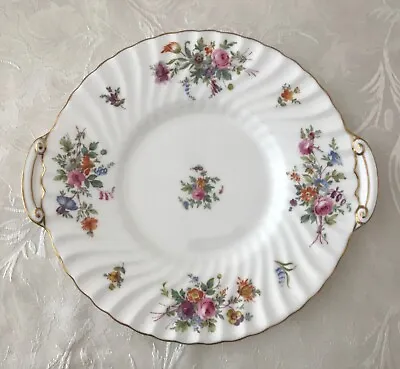 Buy Vintage Minton  Marlow  Bone China Fluted Gilded Floral Cake Plate • 12.99£