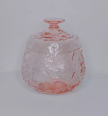 Buy Vintage Pink Glass Cookie Biscuit Jar With Lid 7.5  • 37.94£