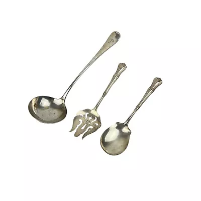 Buy Silver Plated Utensils Ladle Fish Spoon Fork Tableware Vintage Sterling Handle • 20£