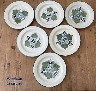 Buy 6 POOLE POTTERY GRAPEVINE DINNER PLATES 26cm - GREAT CONDITION • 39.99£