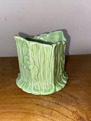 Buy Vintage Crown Ducal Small Tree Stump Vase Green Pottery • 3.50£