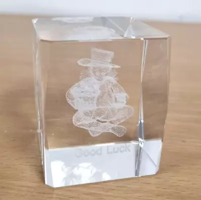 Buy Laser 3d Etched Glass Ornament Gift Good Luck Paperweight • 9.90£