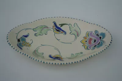 Buy A Lovely Vintage Hand Painted Honiton Oval Dish 24.5cm X 14cm X 4cm.(2) • 9.99£