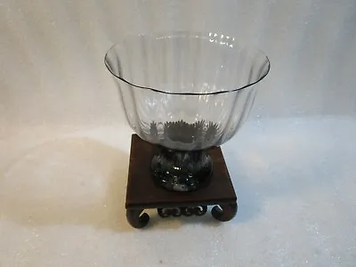 Buy Vintage Wedgwood Smoked Crystal Glass Candlestick Candle Holder • 12.97£