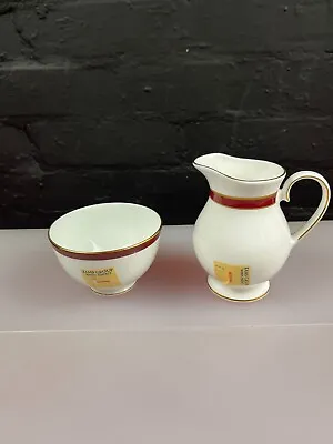 Buy Duchess / Royal Grafton Warwick Red Milk / Cream Jug 5  And Open Sugar Bowl Set • 17.99£