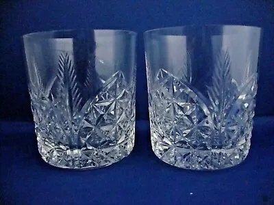 Buy 2 X Royal Brierley  Crystal Viceroy Pattern DOF Tumblers Glasses - Signed • 44.95£