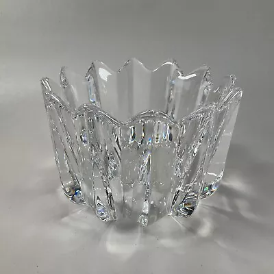 Buy Orrefores 4 3/4   Round Lead Crystal Signed Fleur Bowl • 23.67£