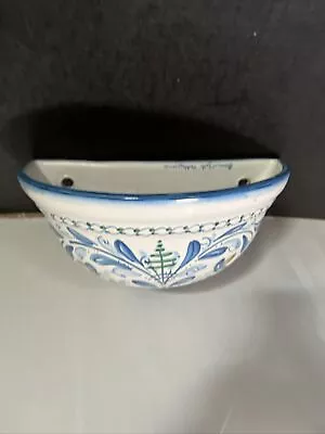 Buy VTG Sicilian Caltagirone Hand Painted Pottery  Wall Hanging Pocket Italy 12.75” • 82.25£
