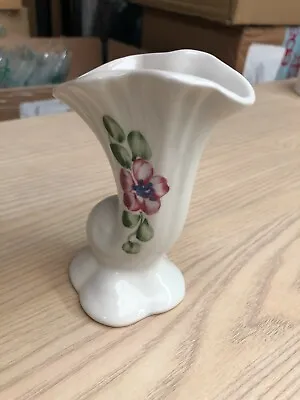 Buy Vintage Cinque Ports Rye Studio Pottery Retro Vase Curved Shape Floral Pattern  • 3£