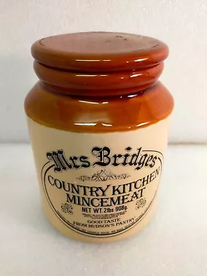 Buy Mrs Bridges Country Kitchen Mincemeat Pottery Jar Stoneware • 6.99£