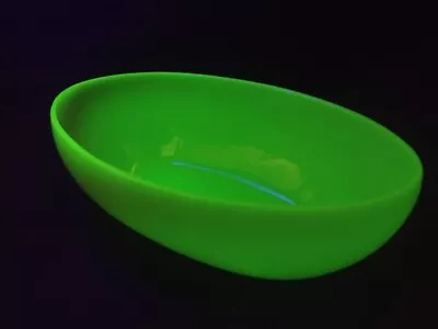 Buy Art Deco Uranium Alabaster Jade Green Oval Glass Bowl Josephinenhutte Bohemian • 79.99£