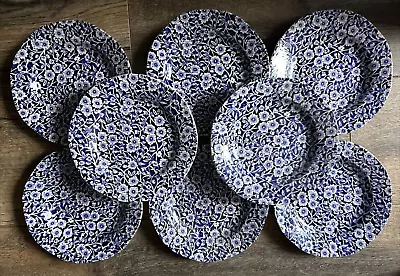 Buy 8 X Burleigh Calico Blue Teaplates 7 Inches  Side Plates Vgc • 64.99£