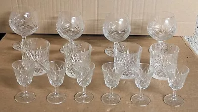 Buy 14x Vintage Cut Glass Bundle Job Lot Of Tumblers, Brandy Glasses, Sherry Glasses • 13.99£