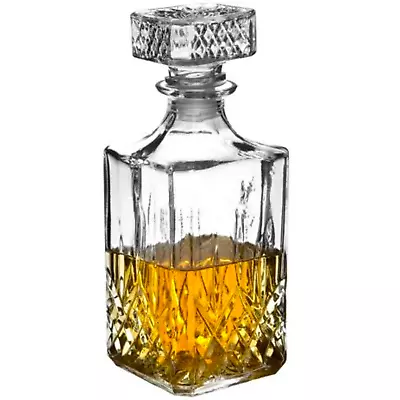 Buy Whiskey Wine Bourbon Brandy Sherry Liqueur Alcohol Decanter Square Glass Bottle • 6.95£