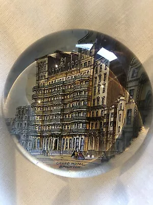 Buy Antique Victorian Glass Paperweight*Grand Hotel*Brighton • 24.99£