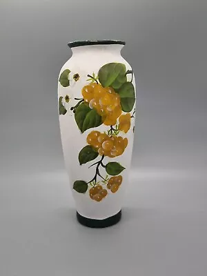 Buy 🌟Studio Pottery Hand Painted White Yellow And Green Vase Height 8 Inches🌟 • 5£