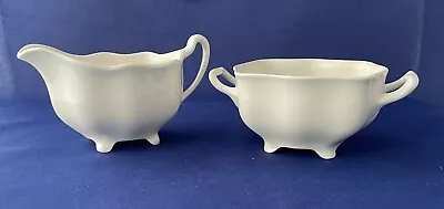 Buy Vintage Creamware Ceramic Milk Jug And Sugar Bowl Excellent Condition • 10£