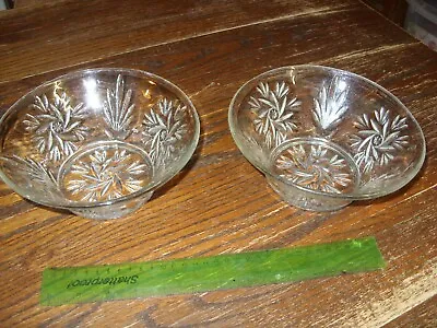 Buy Cut Glass Floral Patterned Vintage Pair  Round Bonbon/party/serving Bowls • 12.95£