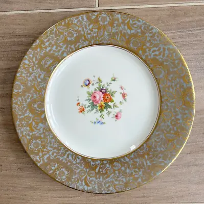 Buy Minton Brocade Pale Blue & Gold 10½  Plate Floral Bone China England • 16.99£