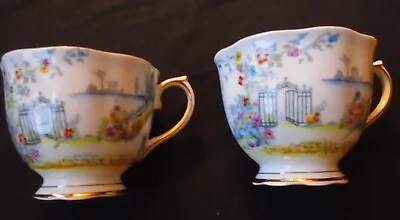 Buy Royal Albert England Rosedale 2 X Bone China Tea Cups Gilt Edging 1930s Vgc • 39.99£