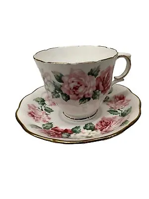 Buy Crown Staffordshire Fine Bone China Tea Cup & Saucer -  Pink Roses - England • 24.56£