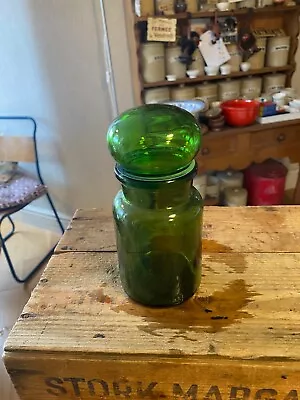 Buy Vintage Green Glass Belgian Storage Jar / Bottle – Retro – Great! – • 9.99£