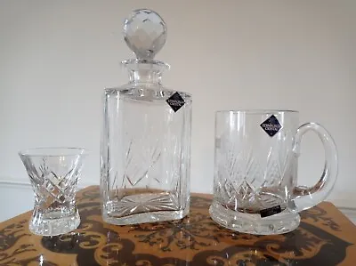 Buy Edinburgh Crystal Vintage Cutglass Decanter Set - Pristine Condition • 38£
