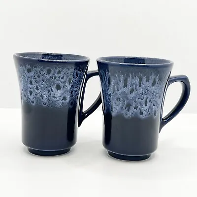 Buy 2 X Studio Pottery Blue Glazed Small Coffee Tea Mugs Pair Set Of 2 Gift • 16.99£