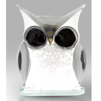 Buy Nobile Glassware Glass Owl Ornament - White 16cm Owl-w-s/1914 • 36£