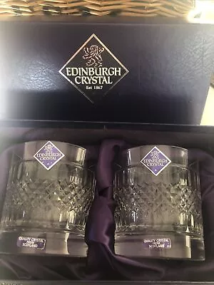Buy Edinburgh Crystal Whisky Glasses- X2 New Boxed • 24.99£