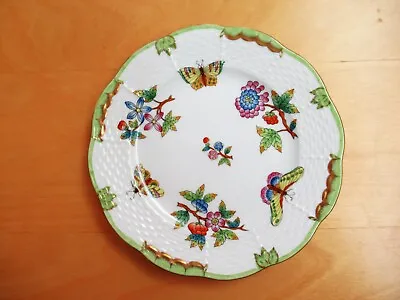Buy Vintage Herend Queen Victoria Salad/Bread 6.5  Plate Green Border Butterfly • 107.16£