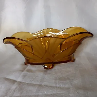 Buy Art Deco Amber Glass Brockwitz Large Jardiniere  • 15£