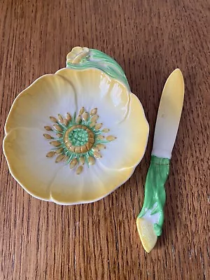 Buy Vintage Carlton Ware Buttercup Butter Plate With Matching  Knife • 19.95£