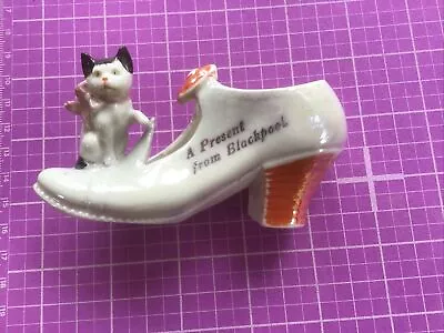 Buy Like Crested Ware Present From Blackpool Lustre Shoe With Cat • 2.20£
