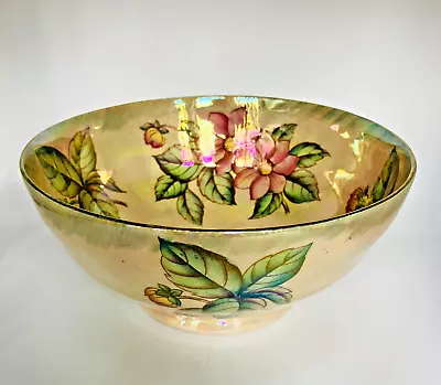 Buy Stunning Antique Maling Pottery  Dahlia Lustre Fruit Bowl - 22cm Diameter • 25.99£