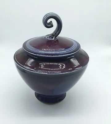 Buy John Maguire Strathearn Scottish Pottery Blue Purple Flambe Glaze Jar • 64.99£