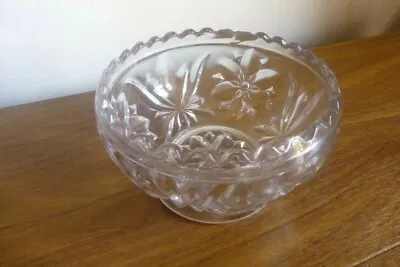 Buy Vintage Cut Glass Bowl With Base Sugar Sweets Treats • 1.99£