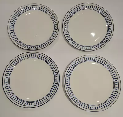 Buy Sainsburys Home  4 X Dinner Plates Moroccan Blue Brush Strokes Dots Spot • 20£