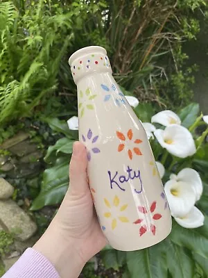 Buy Emma Bridgewater Pottery Cafe Floral Handpainted Milk Bottle Vase. ‘Katy’ Vase • 18.99£