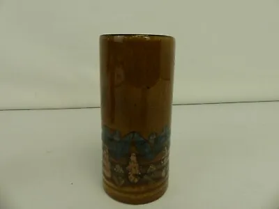Buy (ref288K) Guernsey Pottery Brown Vase 14cm Tall 6.5cm Diameter • 3.74£