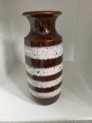Buy West German Scheurich Floor Vase 239-41 Brown & White • 28£