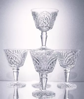 Buy Five Gorgeous Vintage Crystal GOTHIC ARCH Cut Claret Glasses - 12.5cm, 150ml • 40£