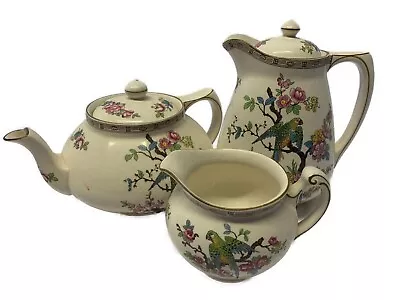 Buy Vintage Crown Ducal Tea Set Floral & Bird Decoration Pattern No 1059 • 37.75£