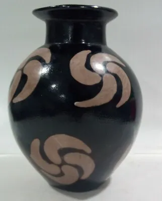 Buy Peruvian Pottery Vintage Chulucanas Vase With Flowers Jarron Negro Con Flores • 21.99£