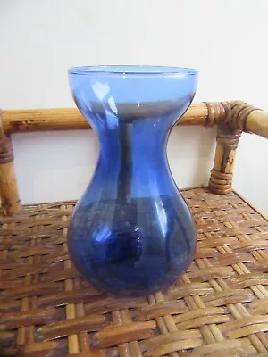 Buy Vintage Cobalt Blue Glass Hyacinth Bulb Vase / Retro Mid 20th Century H:14.5cm  • 8.95£