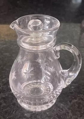 Buy Antique Star Cut Crystal  Whisky Water Jug With Lid • 24.50£