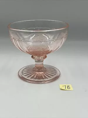 Buy Vintage Sherbet / Custard Cup Pink Glass Mayfair / Open Rose Hocking Glass USA • 10.45£